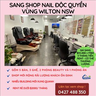Sang gấp shop nail độc quyền của vùng, rent rẻ, income ổn định