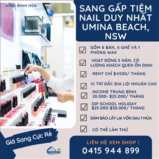 Sang lại gấp tiệm nail duy nhất vùng biển Umina