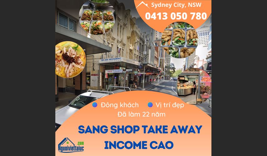 Sang lại shop take away ở city đông khách vùng Sydney City 