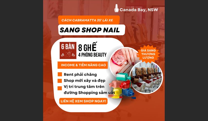 Sang shop Nails cách Cabramatta 35' lái xe, cơ hội ko nên bỏ qua