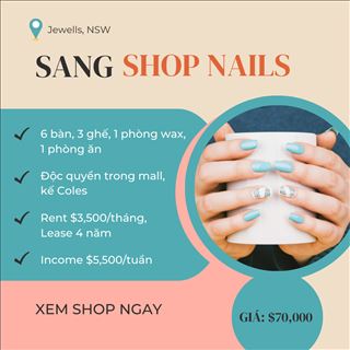 Cần sang shop nail vị trị thuận lợi trong mall vùng Jewells