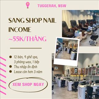 Sang shop nail trong Westfield vùng Tuggerah, income 55k/tháng