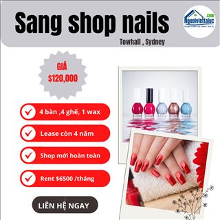 Sang shop nails khu sầm uất trong shopping City Towhall Sydney
